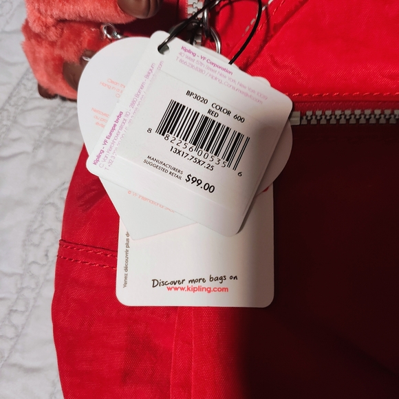 Kipling Red Backpack - Picture 2 of 3